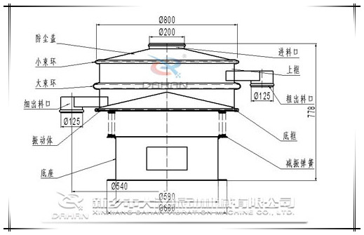 800型旋振筛结构图