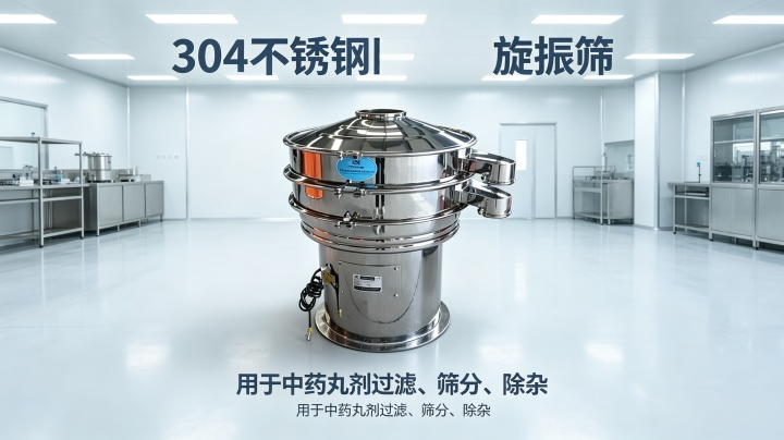 304 不锈钢药用旋振筛，中药丸剂过滤筛分除杂设备